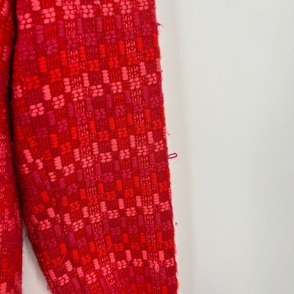 CABI Red Pink Tweed Sloan Snap Button Collared Coat Jacket Size XS - Picture 9 of 9